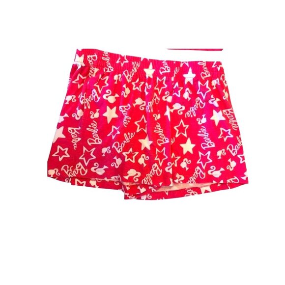 Barbie Pink Pajama Set With Striped Top & Printed Shorts XL 16-18 - Picture 3 of 10